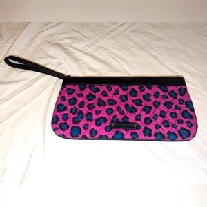 Vera Bradley quilted purple leopard print wristlet bag